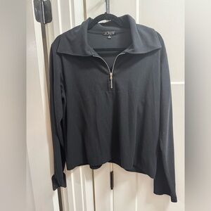 J.Crew Soft rib quarter-zip top Sz M